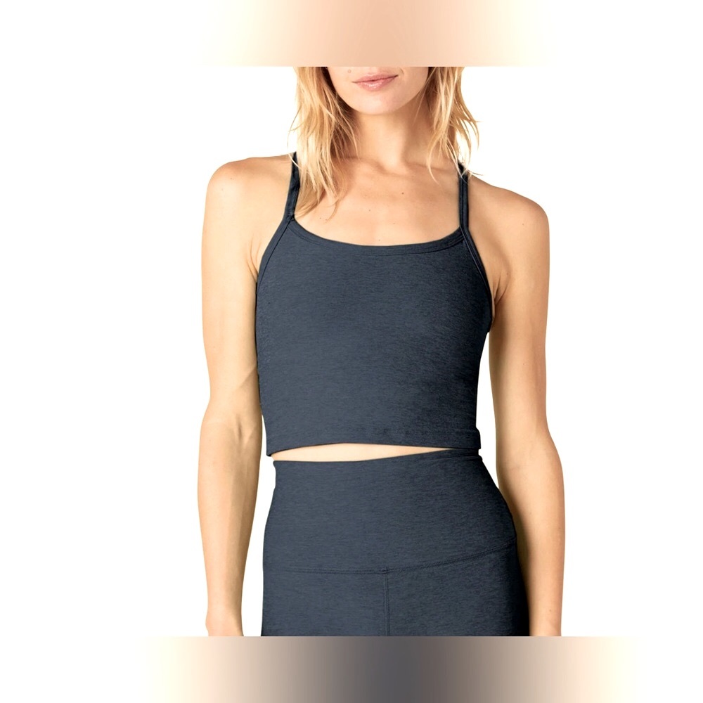 NWT Beyond Yoga Spacedye Slim Racerback Cropped Tank - Nocturnal Navy - Sz XS